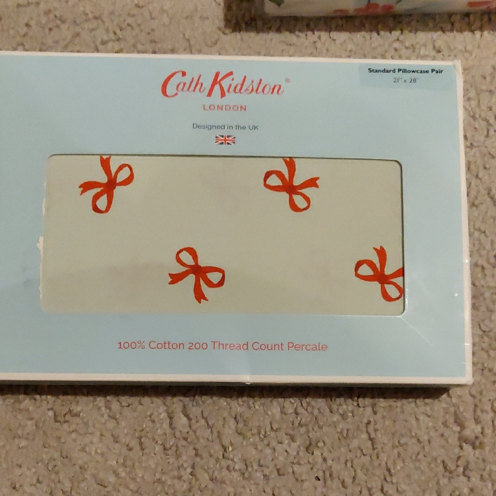 Cath Kidston Pillowcase Pair with Red Bows